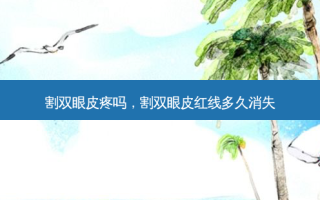 割双眼皮疼吗，割双眼皮红线多久消失