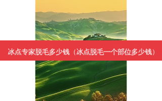 冰点专家脱毛多少钱（冰点脱毛一个部位多少钱）