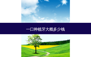 一口种植牙大概多少钱