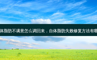 自体脂肪不满意怎么调回来，自体脂肪失败修复 *** 有哪些