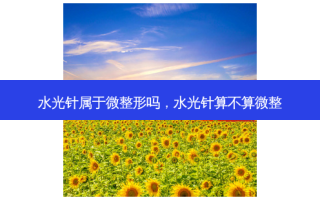 水光针属于微整形吗，水光针算不算微整