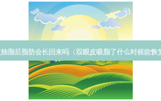 双眼皮抽脂后脂肪会长回来吗（双眼皮吸脂了什么时候能恢复自然）