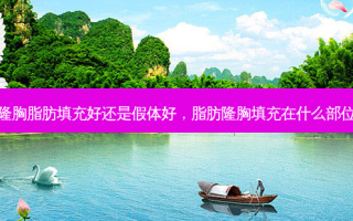 隆胸脂肪填充好还是假体好，脂肪隆胸填充在什么部位