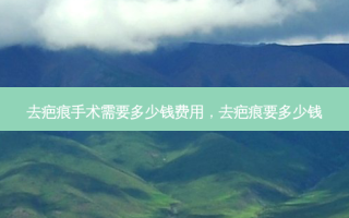 去疤痕手术需要多少钱费用，去疤痕要多少钱
