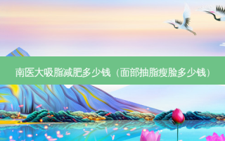 南医大吸脂减肥多少钱（面部抽脂瘦脸多少钱）