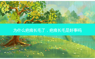 为什么疤痕长毛了，疤痕长毛是好事吗