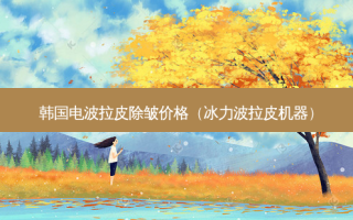 韩国电波拉皮除皱价格（冰力波拉皮机器）