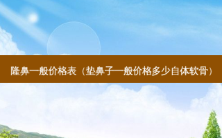 隆鼻一般价格表（垫鼻子一般价格多少自体软骨）