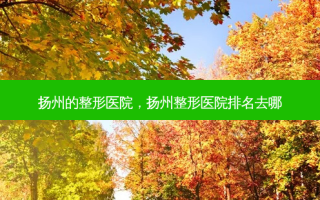 扬州的整形医院，扬州整形医院排名去哪
