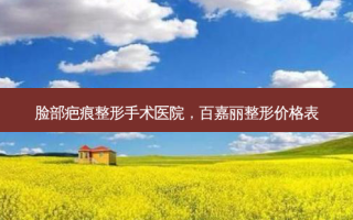 脸部疤痕整形手术医院，百嘉丽整形价格表