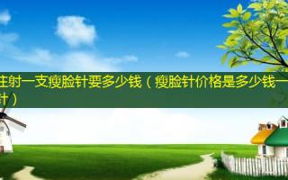 注射一支瘦脸针要多少钱（瘦脸针价格是多少钱一针）