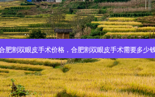合肥割双眼皮手术价格，合肥割双眼皮手术需要多少钱