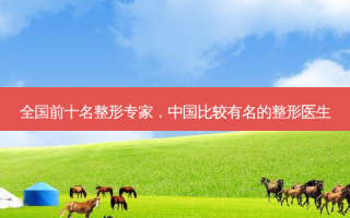 全国前十名整形专家，中国比较有名的整形医生