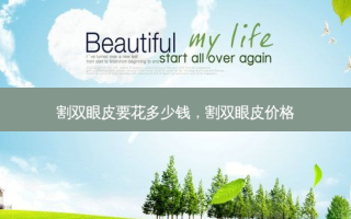 割双眼皮要花多少钱，割双眼皮价格
