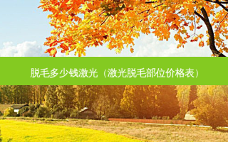 脱毛多少钱激光（激光脱毛部位价格表）