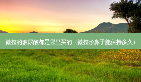 微整的玻尿酸都是哪里买的(微整形鼻子能保持多久)-第1张图片-南山整形网 微整的玻尿酸都是哪里买的(微整形鼻子能保持多久)-第1张图片-南山整形网