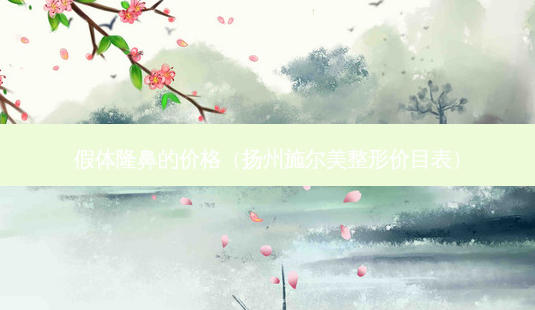 假体隆鼻的价格(扬州施尔美整形价目表)-第1张图片-南山整形网 假体隆鼻的价格(扬州施尔美整形价目表)-第1张图片-南山整形网