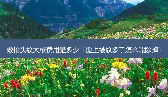 做抬头纹大概费用是多少(脸上皱纹多了怎么能除掉)-第1张图片-南山整形网 做抬头纹大概费用是多少(脸上皱纹多了怎么能除掉)-第1张图片-南山整形网