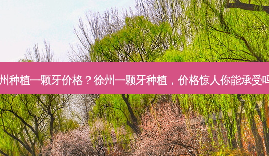 徐州种植一颗牙价格?徐州一颗牙种植,价格惊人你能承受吗?-第1张图片-南山整形网 徐州种植一颗牙价格?徐州一颗牙种植,价格惊人你能承受吗?-第1张图片-南山整形网