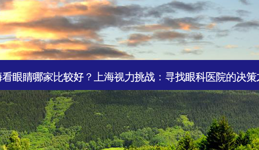 上海看眼睛哪家比较好?上海视力挑战:寻找眼科医院的决策之旅-第1张图片-南山整形网 上海看眼睛哪家比较好?上海视力挑战:寻找眼科医院的决策之旅-第1张图片-南山整形网