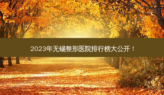 2023年无锡整形医院排行榜大公开!-第1张图片-南山整形网 2023年无锡整形医院排行榜大公开!-第1张图片-南山整形网