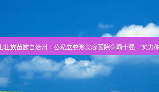 文山壮族苗族自治州:公私立整形美容医院争霸十强,实力你看!-第1张图片-南山整形网 文山壮族苗族自治州:公私立整形美容医院争霸十强,实力你看!-第1张图片-南山整形网