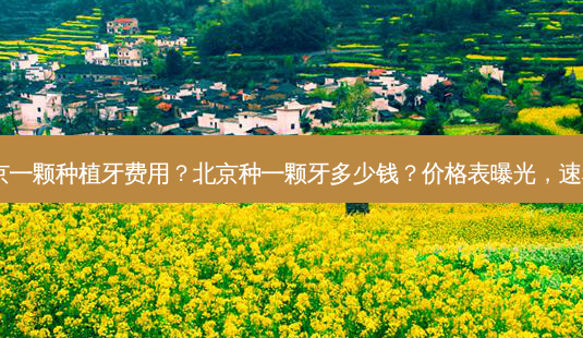 北京一颗种植牙费用?北京种一颗牙多少钱?价格表曝光,速看!-第1张图片-南山整形网 北京一颗种植牙费用?北京种一颗牙多少钱?价格表曝光,速看!-第1张图片-南山整形网