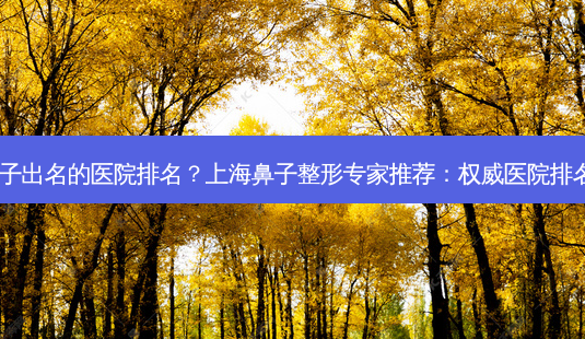 上海做鼻子出名的医院排名？上海鼻子整形专家推荐： *** 医院排名大公开！-第1张图片-南山整形网