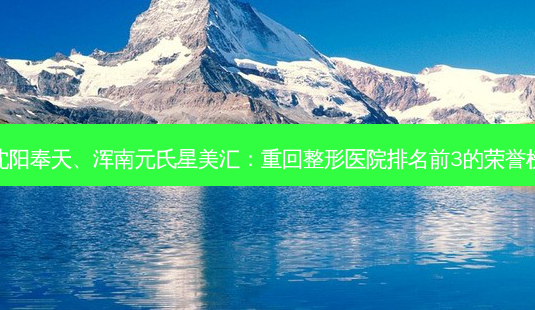 沈阳奉天、浑南元氏星美汇:重回整形医院排名前3的荣誉榜-第1张图片-南山整形网 沈阳奉天、浑南元氏星美汇:重回整形医院排名前3的荣誉榜-第1张图片-南山整形网