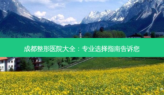 成都整形医院大全:专业选择指南告诉您-第1张图片-南山整形网 成都整形医院大全:专业选择指南告诉您-第1张图片-南山整形网