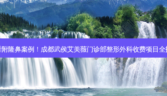 观看附隆鼻案例!成都武侯艾美薇门诊部整形外科收费项目全揭露-第1张图片-南山整形网 观看附隆鼻案例!成都武侯艾美薇门诊部整形外科收费项目全揭露-第1张图片-南山整形网
