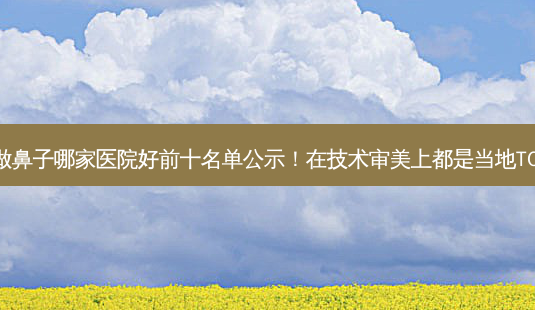武汉做鼻子哪家医院好前十名单公示!在技术审美上都是当地TOP级!-第1张图片-南山整形网 武汉做鼻子哪家医院好前十名单公示!在技术审美上都是当地TOP级!-第1张图片-南山整形网
