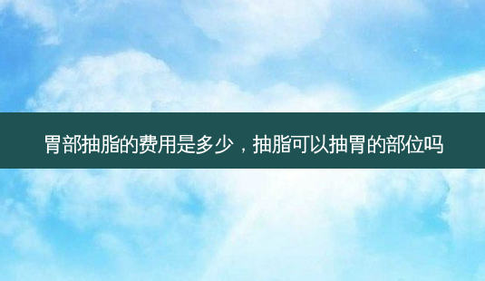 胃部抽脂的费用是多少,抽脂可以抽胃的部位吗-第1张图片-南山整形网 胃部抽脂的费用是多少,抽脂可以抽胃的部位吗-第1张图片-南山整形网