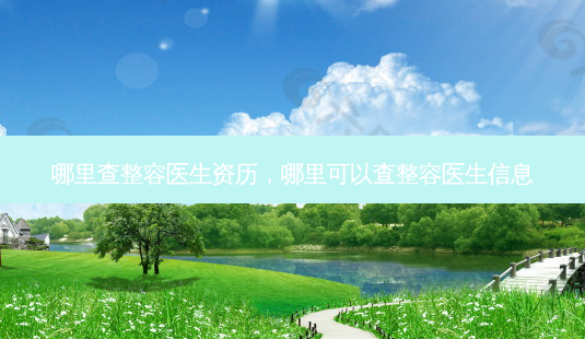 哪里查整容医生资历,哪里可以查整容医生信息-第1张图片-南山整形网 哪里查整容医生资历,哪里可以查整容医生信息-第1张图片-南山整形网