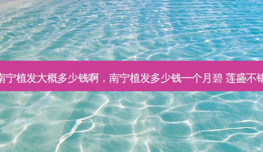 南宁植发大概多少钱啊,南宁植发多少钱一个月碧 莲盛不错-第1张图片-南山整形网 南宁植发大概多少钱啊,南宁植发多少钱一个月碧 莲盛不错-第1张图片-南山整形网