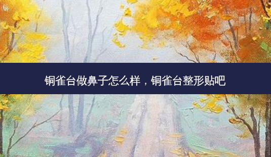 铜雀台做鼻子怎么样,铜雀台整形贴吧-第1张图片-南山整形网 铜雀台做鼻子怎么样,铜雀台整形贴吧-第1张图片-南山整形网