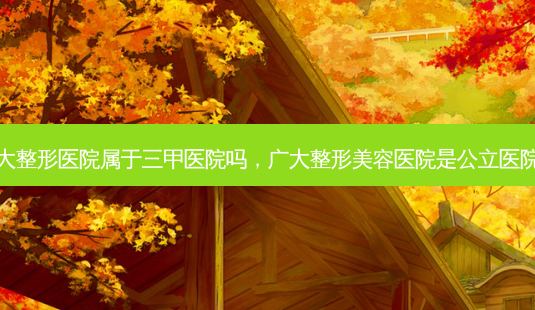 广大整形医院属于三甲医院吗,广大整形美容医院是公立医院吗-第1张图片-南山整形网 广大整形医院属于三甲医院吗,广大整形美容医院是公立医院吗-第1张图片-南山整形网
