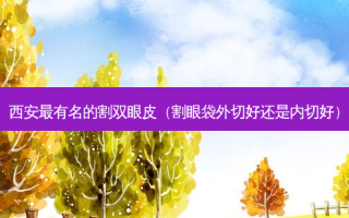 西安最有名的割双眼皮（割眼袋外切好还是内切好）
