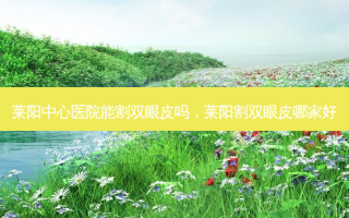 莱阳中心医院能割双眼皮吗，莱阳割双眼皮哪家好