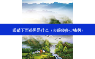 眼睛下面很黑是什么（去眼袋多少钱啊）