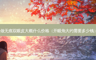 做无痕双眼皮大概什么价格（开眼角大约需要多少钱）