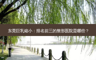 东莞 *** 缩小：排名前三的整形医院是哪些？