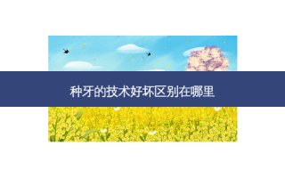 种牙的技术好坏区别在哪里