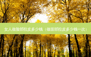 女人做脸部拉皮多少钱（做面部拉皮多少钱一次）