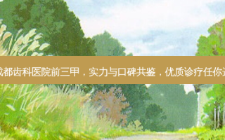 成都齿科医院前三甲，实力与口碑共鉴，优质诊疗任你选