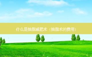什么是抽脂减肥术（抽脂术的费用）