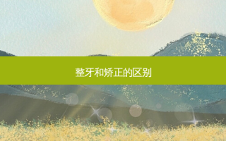 整牙和矫正的区别