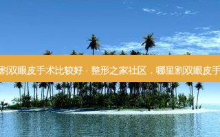 哪里割双眼皮手术比较好 - 整形之家社区，哪里割双眼皮手术好