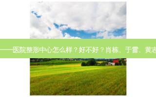 人民 *** 第二一一医院整形中心怎么样？好不好？肖栋、于雷、黄志友医生怎么样？