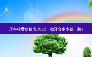 牙科收费价目表2022（做牙套多少钱一颗）